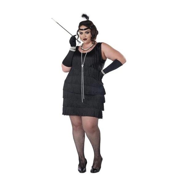 Womens Plus Halloween Costume 2X Fashion Flapper Dress 1920’s Vintage Style - Picture 1 of 7